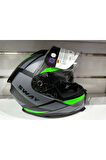 KASK SWAY SW-865 MAT GREY/GREEN GÜNEŞ GÖZLÜKLÜ