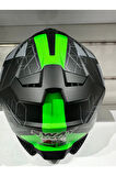 KASK SWAY SW-865 MAT GREY/GREEN GÜNEŞ GÖZLÜKLÜ