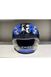 Kask B-503 (817) Güşeş Vizörlü Croco Mavi