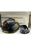 KASK AXXİS DRAKEN S SONAR C3 MAT TİTANYUM/YELLOW