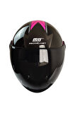 KASK MTS FX-101 PARLAK SİYAH/PEMBE ÇENESİZ
