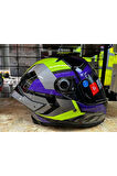 Kask Mt Thunder 4 Sv Valıant B2 Parlak Gri Mor Sarı