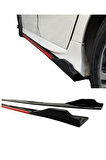 Peugeot 407 2004-2008 Flaplı Kırmızı Yan Marşpiyel Eki Piano Black