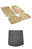 Honda Civic Sedan 2006-2011 Bej Deluxe Havuzlu Paspas Ve 3d Bagaj Havuzu
