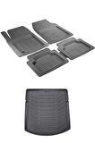 Renault Clio 2 Hb 1998-2005 Uyumlu Siyah Deluxe Havuzlu Paspas Ve 3d Bagaj Havuzu