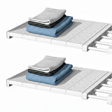 Microcase Uzunluk Ayarlamalı Dolap içi Raf 35X30-45 cm 2 Adet - BEYAZ AL5350