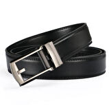 Kemer Dünyası Otomatik Tokalı Deliksiz Deri Akıllı Erkek Kemer Siyah
