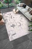 YoudayHomeCollection SAPPHİRE-Krem/Gri - Salon,Oturma Odası ve Koridor Halısı-Robot Süpürgeye Uyumlu-Kolay Temizlenebilir - 80X350