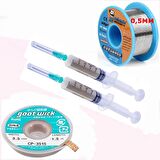Flux Lehim Toplama,lehim Emme Tel 3,5mm Ve Lehim Teli Soldering 63sn/37pb Flux %1-3 40gr 0,5mm 4in1 Arada