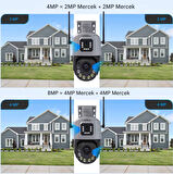 QASUL 8MP 4K Wifi PTZ Kamera 36X İsteğe Bağlı Zoom Çift Lens Çift Ekranlar Gözetim IR Gece Görüş