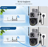 QASUL 8MP 4K Wifi PTZ Kamera 36X İsteğe Bağlı Zoom Çift Lens Çift Ekranlar Gözetim IR Gece Görüş