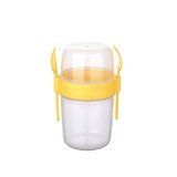 Hediyelik Çift Hazneli - Çatal Kaşıklı Portatif Müsli -atıştırmalık Kabı 1100 Ml