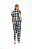 Yeni Inci Kare Desenli Kadın Pijama Takımı