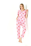 Kalp Baskı Kadın Pijama Takımı