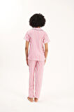 Viskon Penye Önden Düğmeli Kadın Pijama Bpj1968
