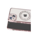 İphone 15 Kılıf Joke Simli Magneticsafe Kılıf - Pembe