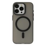 İphone 15 Pro Kılıf Lodos Magneticsafe Mat Kapak - Siyah