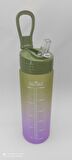 YAŞİL-LİLA 2'li SET Sport Motivasyonel Su Matarası Su Şişesi 2 Lt + 700 Ml Tritan - ALTIGEN