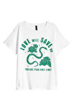 Kadın Beyaz Bisiklet Yaka T-shirt