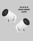 4K Destekli Full HD Projeksiyon Cihazı – 130 inç Geniş Ekran WiFi ve HDMI Bağl