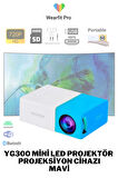 Wearfitpro YG300 Mini 720p Android Wireless Bluetooth Destekli Portatif Projeksiyon Cihazı Mavi