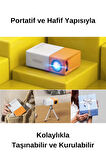 Wearfitpro YG300 Mini 720p Android Wireless Bluetooth Destekli Portatif Projeksiyon Cihazı Sarı
