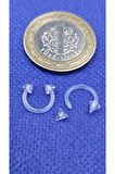 Anti Alerjik Bioplast 2'li Şeffaf Septum Smile Piercing 1.2x6x3mm