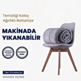 Sinada Ağırlıklı Battaniye Tek kişilik Yorgan 3 Kg Mavi 104x152 %100 Yün Dolgulu  4 Mevsim Kullanılabilir