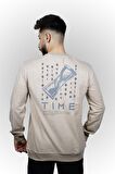 Time is Money Baskılı Erkek Sweatshirt