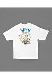 Blink 182 Gülen Yüz Baskılı Unisex Oversize Tişört