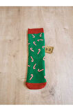 Yılbaşı Konseptli Uzun Havlulu Renkli Likralı Soket Çorap Kışlık Yeni Yıl Hediyelik Kadın Çorabı