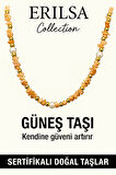 Sertifikalı Kırık Taşlı Model İnci - Güneş Taşı Kolye