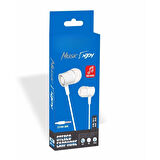 PDAteknoloji Yetty Stereo Kablolu Kulaklık 1.2m Beyaz YK-01B