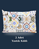 Çini Karo Desen Yastık Kılıfı | 2 Adet | 50 x 70