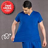 Saks Mavi Likralı Doktor Hemşire Forması Scrubs Dr Greys Takım (Esnek Kumaş)
