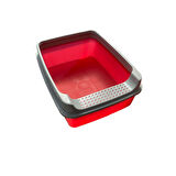 CANS Lüx Açık Kedi Tuvaleti (Orta Boy) 51x39x19 h Kürek Hediyeli