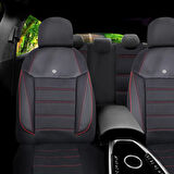 Citroen C1 Araçlara Uyumlu Oto Koltuk Kılıfı Seti - Yıldız Serisi Siyah/Kırmızı