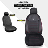 Kia Cerato Araçlara Uyumlu Oto Koltuk Kılıfı Seti - Yıldız Serisi Siyah/Kırmızı