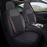 Renault Megane 2 Araçlara Uyumlu Oto Koltuk Kılıfı Seti - Yıldız Serisi Siyah/Kırmızı