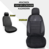 Renault Megane 3 Araçlara Uyumlu Oto Koltuk Kılıfı Seti - Yıldız Serisi Siyah