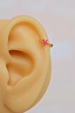 Halka Model Pembe Renk Mini Yıldızlı Tragus Piercing Helix
