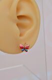Renkli Kelebek Helix Piercing Küpe Kıkırdak Lob