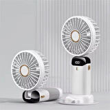Mini El Fanı 5 Kademeli Dijital Led Göstergeli Boyun Askılı Mini Klima Vantilatör