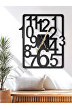 Dekoratif Türkçe Rakamlı Sessiz Siyah Metal Duvar Saati 45x39cm