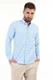 Erkek Kuş Desenli Slimfit Gömlek