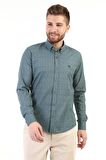 Erkek Kuş Desenli Slimfit Gömlek