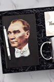 Tükenmez Kalem & Kemal Atatürk Kupa & Kemal Atatürk Resimli Defter Hediye Seti
