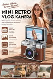 Mini Kamera Dönen Ekran Flaşlı Selfie Video Vlog Kamerası Anahtarlık 1080P+48MP