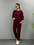 Yonca Moda Evi Kadın Uzun Kollu Bisiklet Yaka Viskon Iki Iplik Bluz Ve Pantolon Ikili Takım