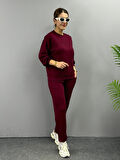 Yonca Moda Evi Kadın Uzun Kollu Bisiklet Yaka Viskon Iki Iplik Bluz Ve Pantolon Ikili Takım